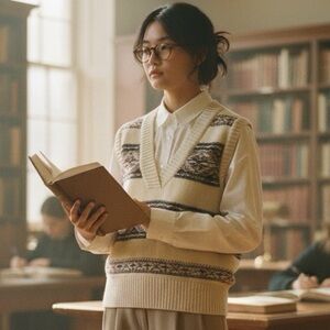 Urban Research 100% Wool Southwestern‎ Style Pull Over Vest